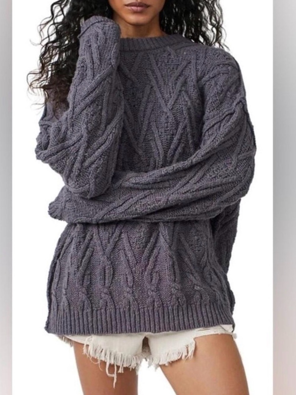 Free People Isla Cable Stitch Tunic Sweater